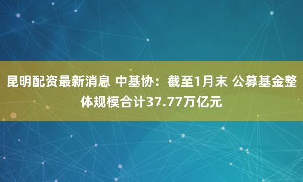 昆明配资最新消息 中基协：截至1月末 公募基金整体规模合计37.77万亿元